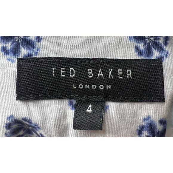 Ted Baker London Ilenka Floral Geo Print Cotton Button-Up Shirt NWOT Size 4/Larg - Picture 9 of 11